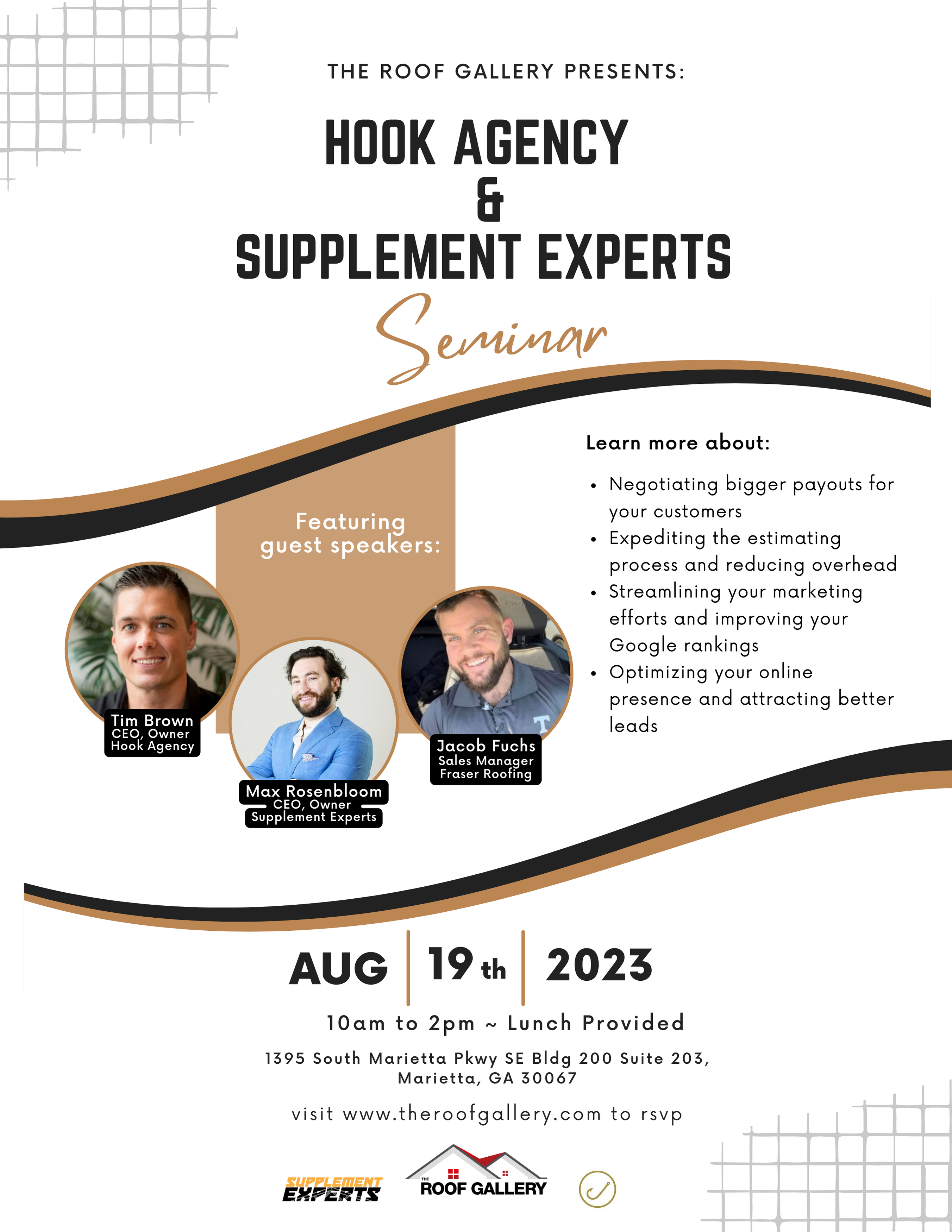 The Roof Gallery Presents: Hook Agency and Supplement Experts Seminar