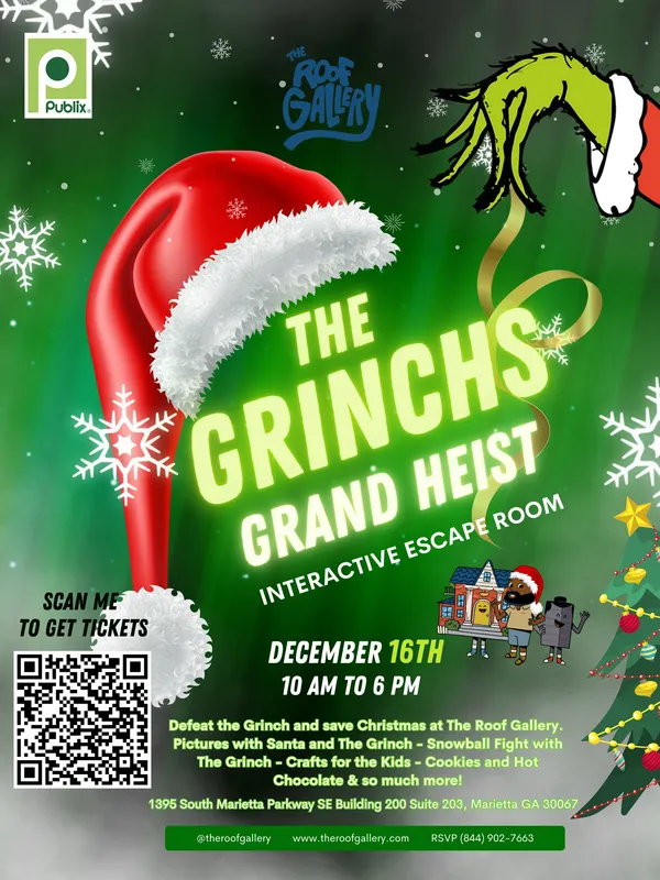 Defeat the Grinch and save Christmas at The Roof Gallery! “The Grinch