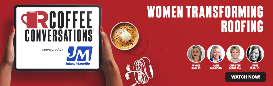 Coffee Conversations - Billboard Ad - Women Transforming Roofing (sponsored by JM) on-demand