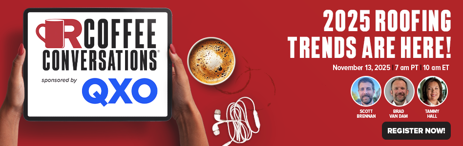 Coffee Conversations - Billboard Ad - 2025 Roofing Trends Are Here! Coffee Conversations - Billboard Ad - 2025 Roofing Trends Are Here!