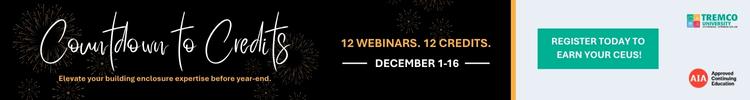 Tremco - Banner Ad - Countdown to Credits Webinar Series Tremco - Banner Ad - Countdown to Credits Webinar Series