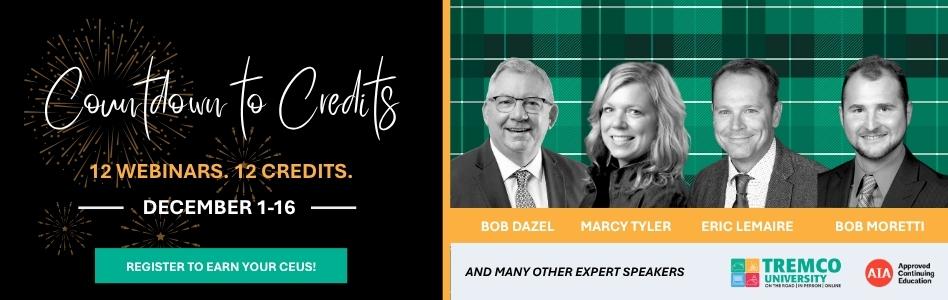 Tremco - Billboard Ad - Countdown to Credits Webinar Series Tremco - Billboard Ad - Countdown to Credits Webinar Series