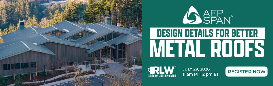 AEP Span - Billboard Ad - RLW Design Details for Better Metal Roofs - Register AEP Span - Billboard Ad - RLW Design Details for Better Metal Roofs - Register