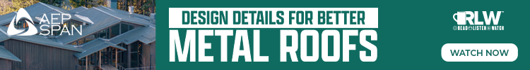 AEP Span - Banner Ad - RLW Design Details for Better Metal Roofs - On Demand AEP Span - Banner Ad - RLW Design Details for Better Metal Roofs - On Demand