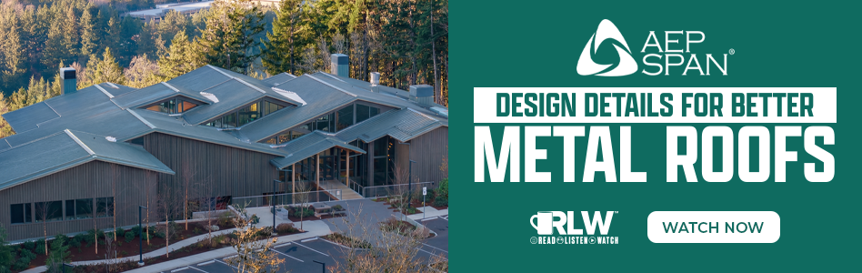 AEP Span - Billboard Ad - RLW Design Details for Better Metal Roofs - On Demand AEP Span - Billboard Ad - RLW Design Details for Better Metal Roofs - On Demand
