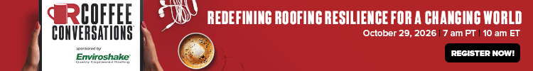 Coffee Conversations - Banner ad - Redefining Roofing Resilience for a Changing World Coffee Conversations - Banner ad - Redefining Roofing Resilience for a Changing World